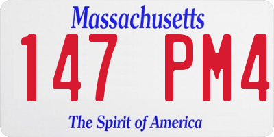MA license plate 147PM4