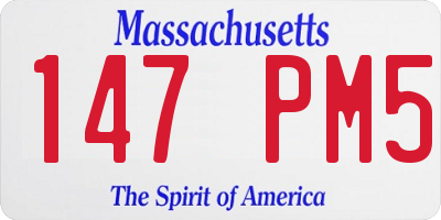MA license plate 147PM5