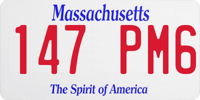 MA license plate 147PM6