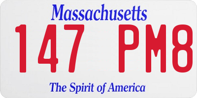 MA license plate 147PM8