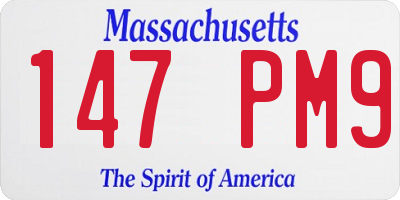 MA license plate 147PM9