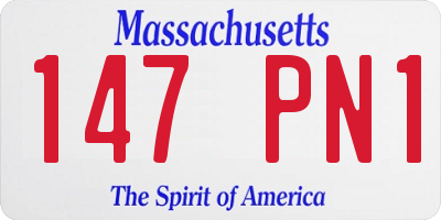 MA license plate 147PN1