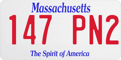 MA license plate 147PN2