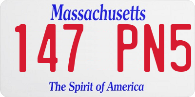 MA license plate 147PN5