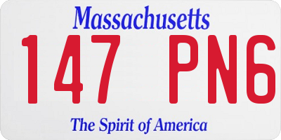 MA license plate 147PN6