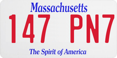 MA license plate 147PN7