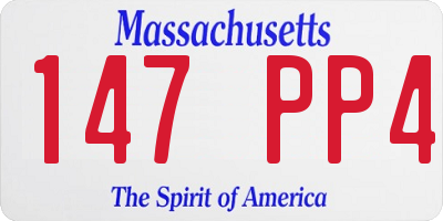 MA license plate 147PP4