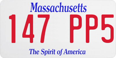 MA license plate 147PP5