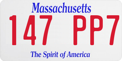 MA license plate 147PP7