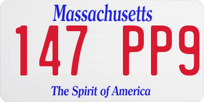 MA license plate 147PP9