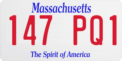 MA license plate 147PQ1