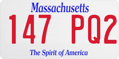 MA license plate 147PQ2