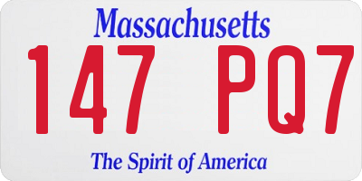 MA license plate 147PQ7