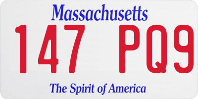 MA license plate 147PQ9