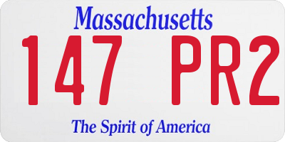 MA license plate 147PR2