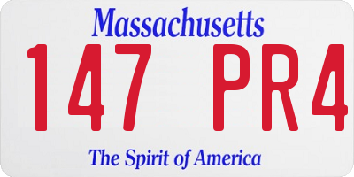 MA license plate 147PR4
