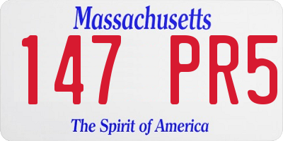 MA license plate 147PR5
