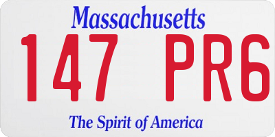 MA license plate 147PR6