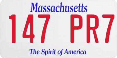 MA license plate 147PR7