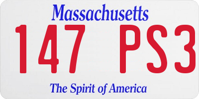 MA license plate 147PS3