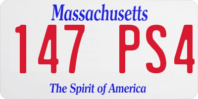 MA license plate 147PS4