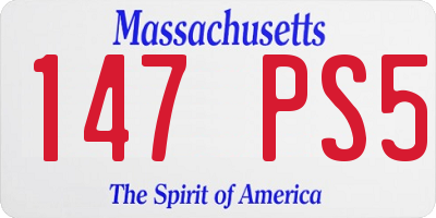 MA license plate 147PS5