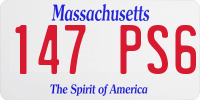MA license plate 147PS6