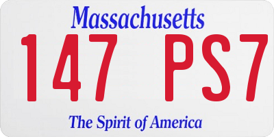 MA license plate 147PS7