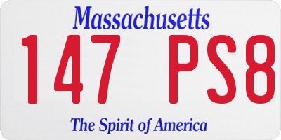 MA license plate 147PS8