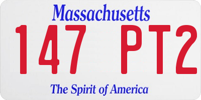 MA license plate 147PT2