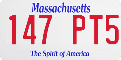 MA license plate 147PT5