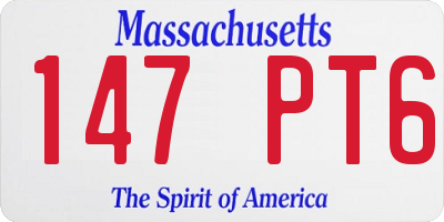 MA license plate 147PT6