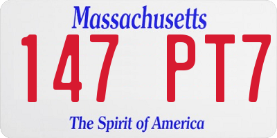 MA license plate 147PT7