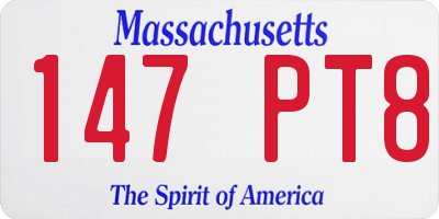 MA license plate 147PT8