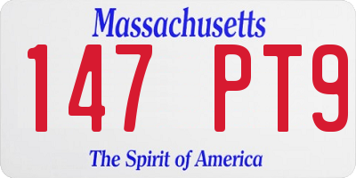 MA license plate 147PT9