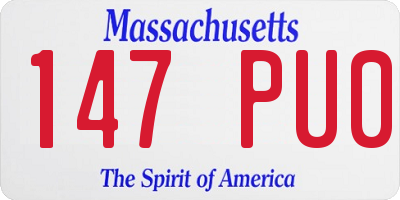 MA license plate 147PU0