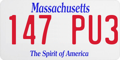 MA license plate 147PU3