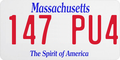 MA license plate 147PU4