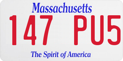 MA license plate 147PU5