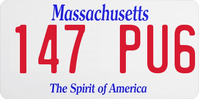 MA license plate 147PU6