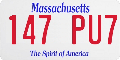 MA license plate 147PU7
