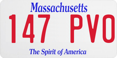 MA license plate 147PV0