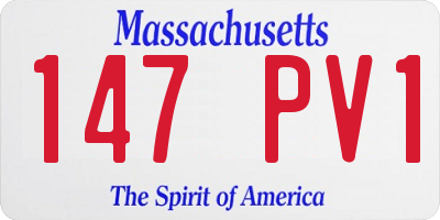 MA license plate 147PV1