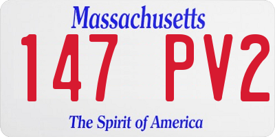 MA license plate 147PV2