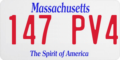 MA license plate 147PV4