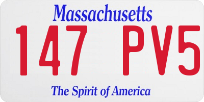 MA license plate 147PV5