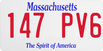 MA license plate 147PV6
