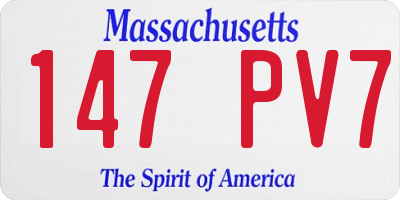 MA license plate 147PV7