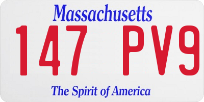 MA license plate 147PV9