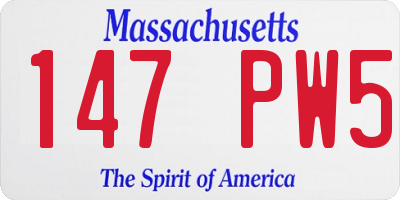 MA license plate 147PW5